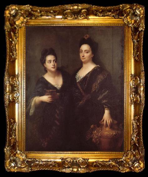 framed  Jean-Baptiste Santerre Two Actresses, ta009-2